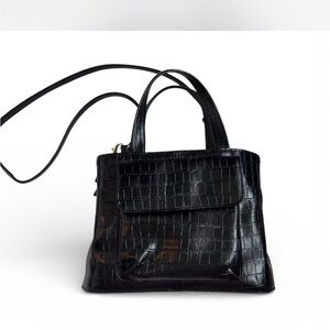 Croft & Barrow black croc crossbody bag